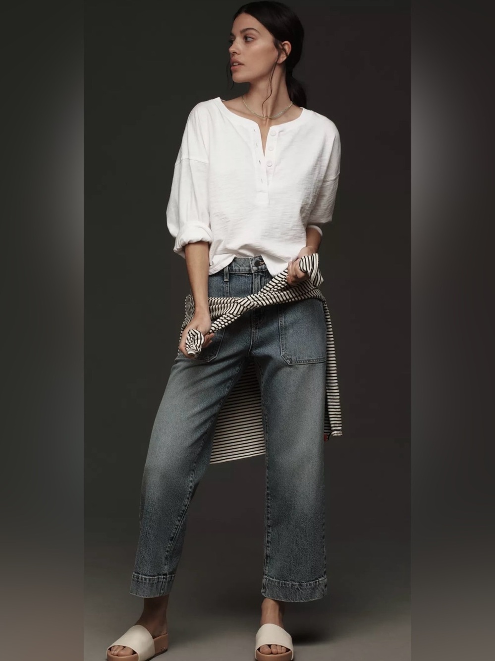 Modern American Farrah Crop High-Rise Wide-Leg Jeans